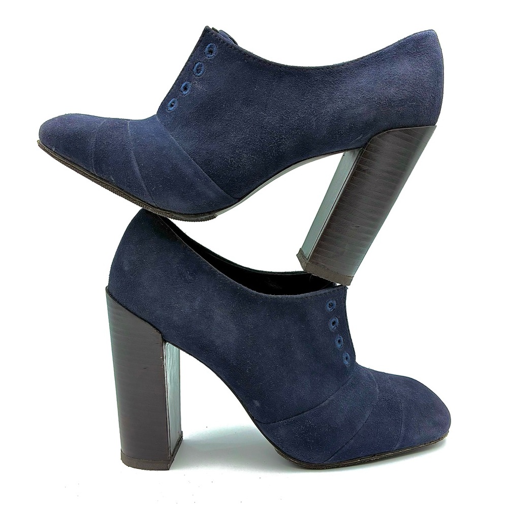 Tory Burch Navy Block Heel Shoes, Size 7.5